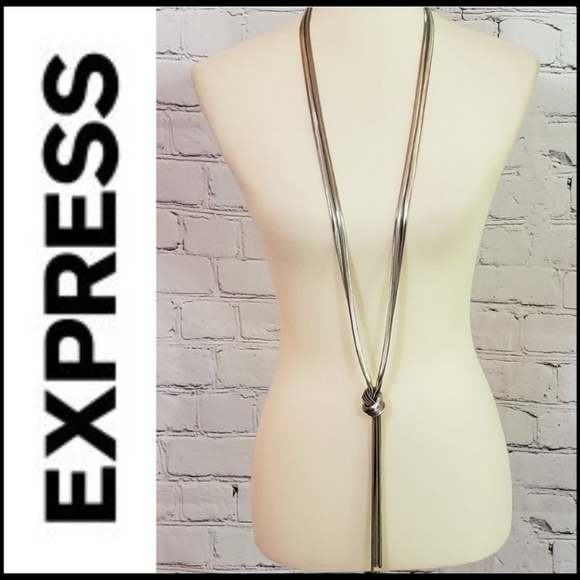 Express Jewelry - NWT XPRESS 28" Silver Herringbone Knot Necklace